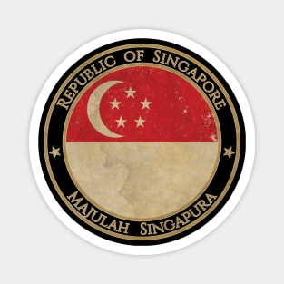 Vintage Republic of Singapore Asia Asian Flag Magnet